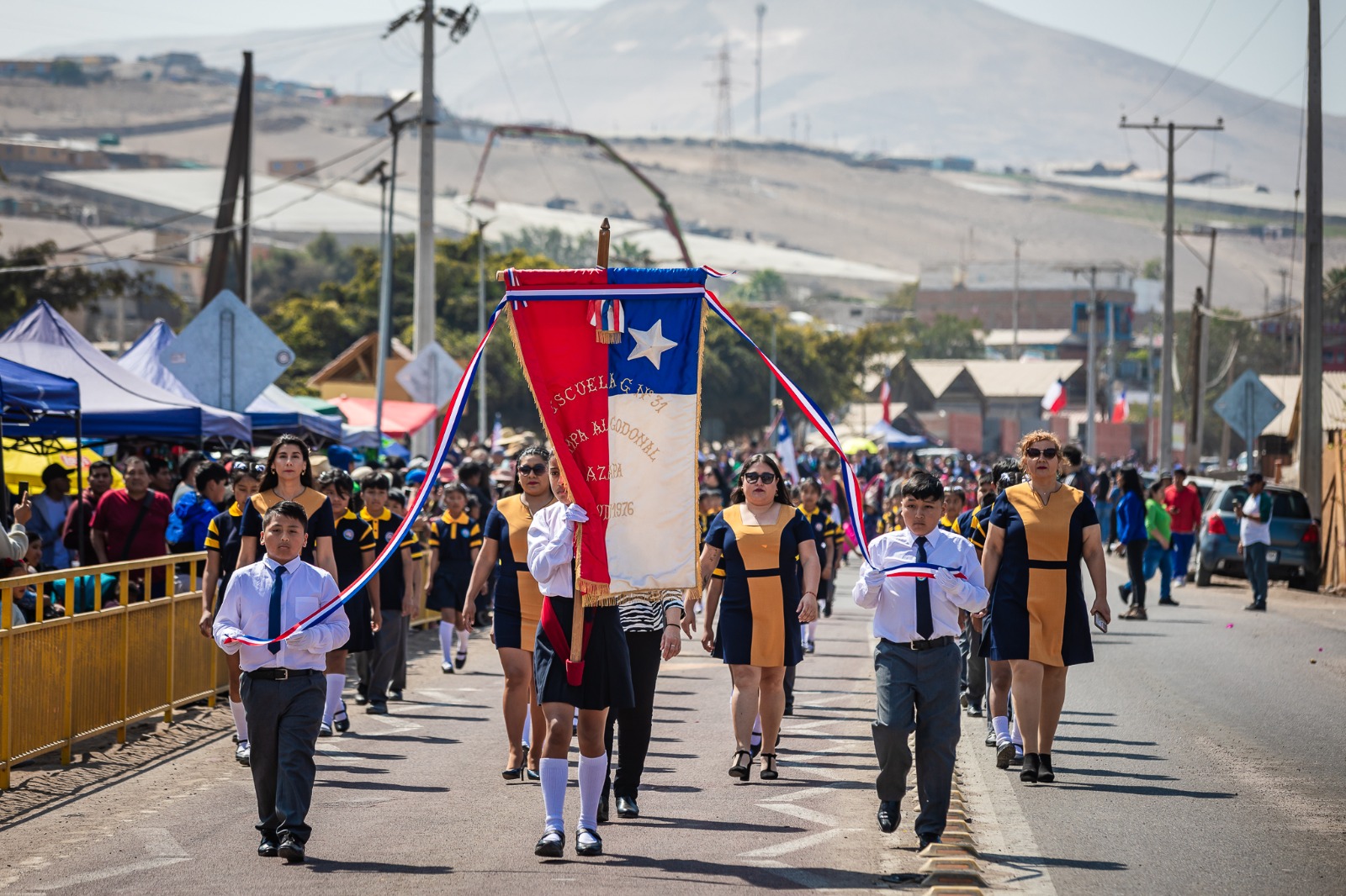 Comunidad de Azapa celebró Fiestas Patrias con el tradicional desfile cívico