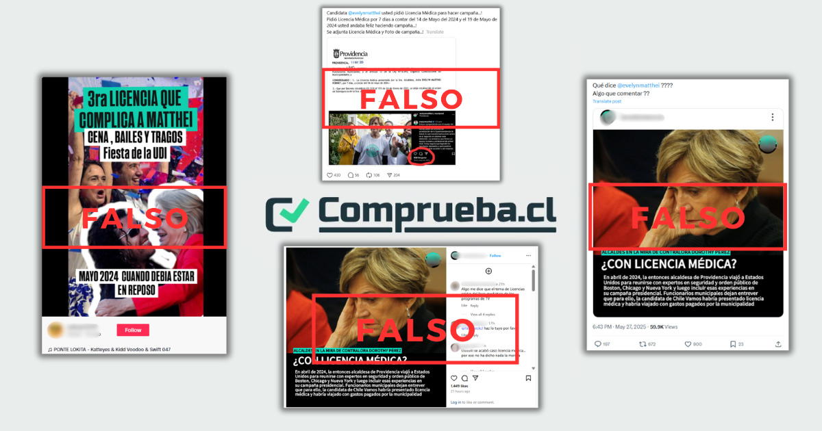 Las desinformaciones que han circulado sobre el supuesto uso fraudulento de licencias médicas por parte de Evelyn Matthei
