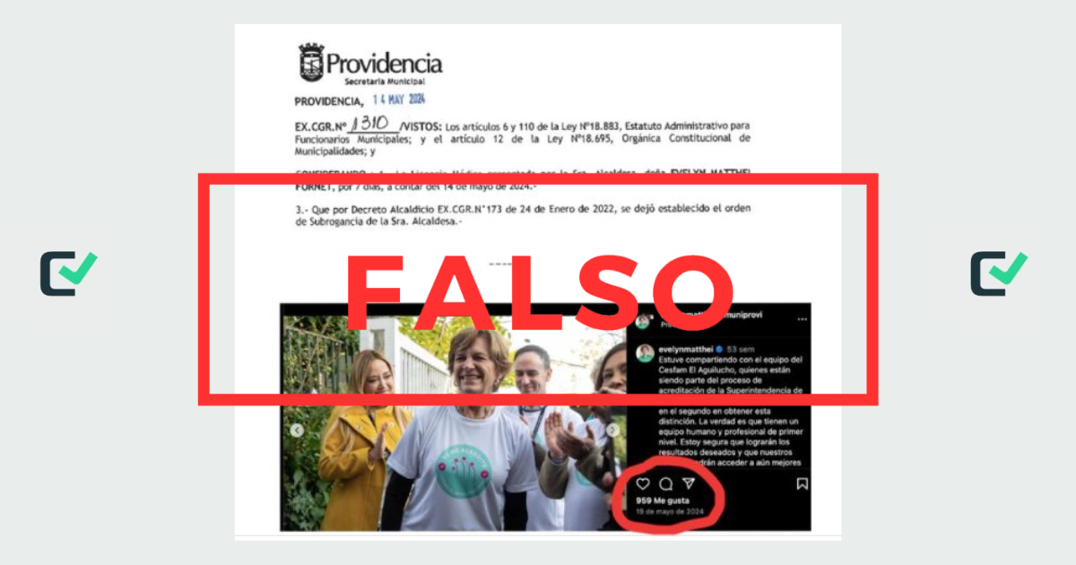 Es falso que Matthei participó de un evento en un Cesfam durante su baja por enfermedad en mayo de 2024